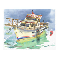 Yacht painting watercolor (Print Only)