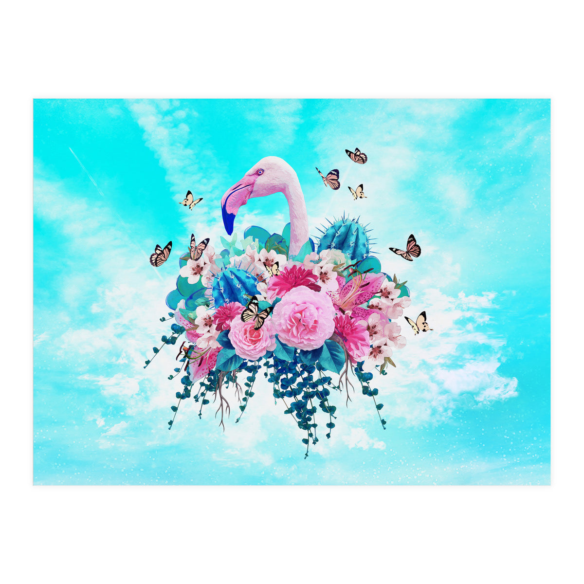 Floral Flamingo  (Print Only)