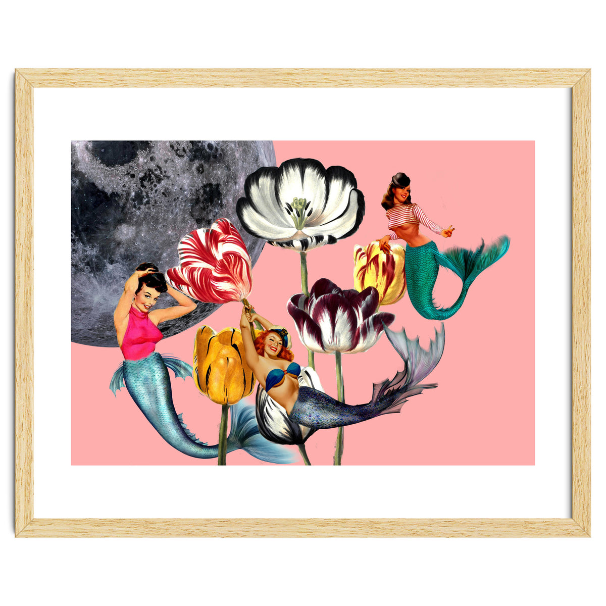 Mermaid Floral with moon