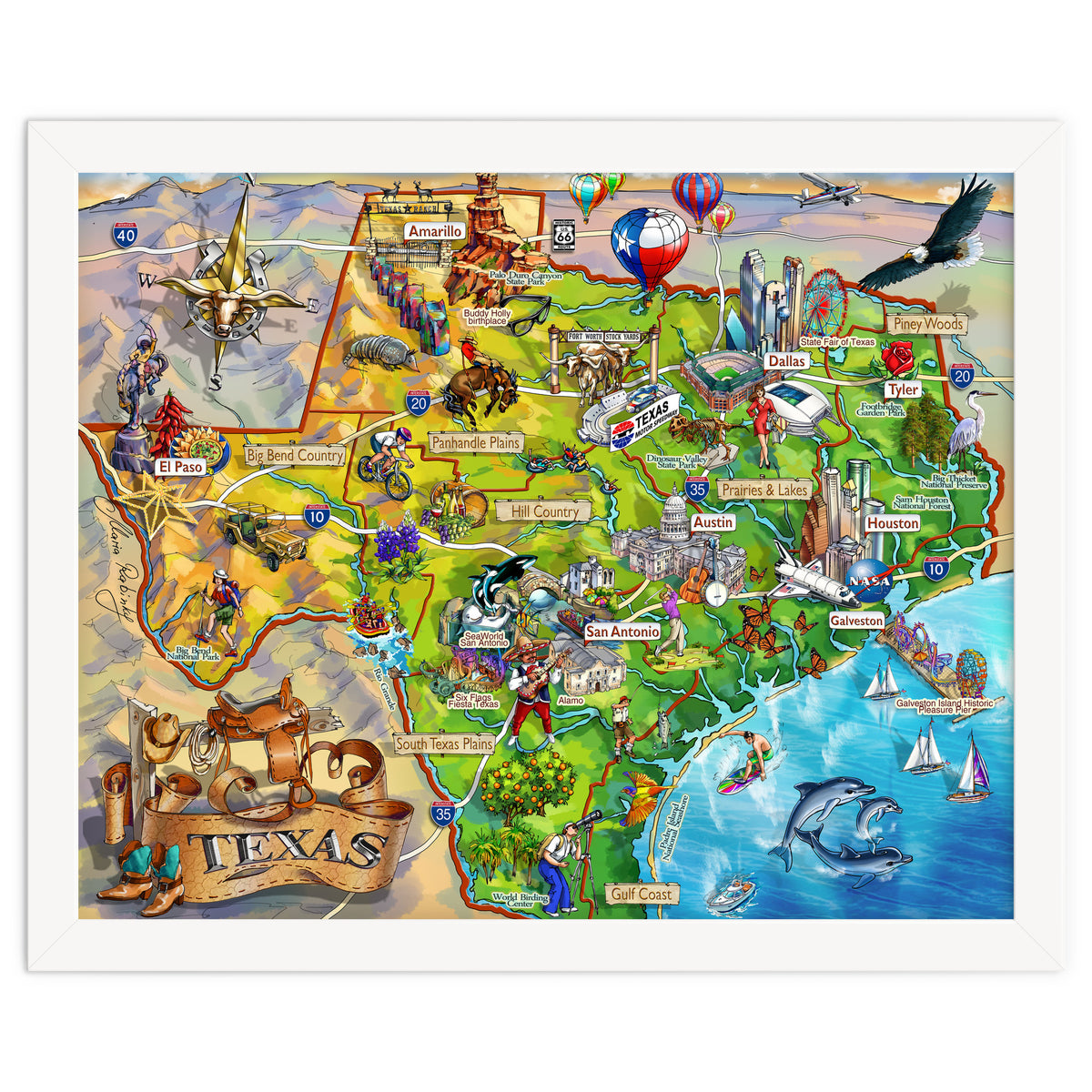 Texas Illustrated Map