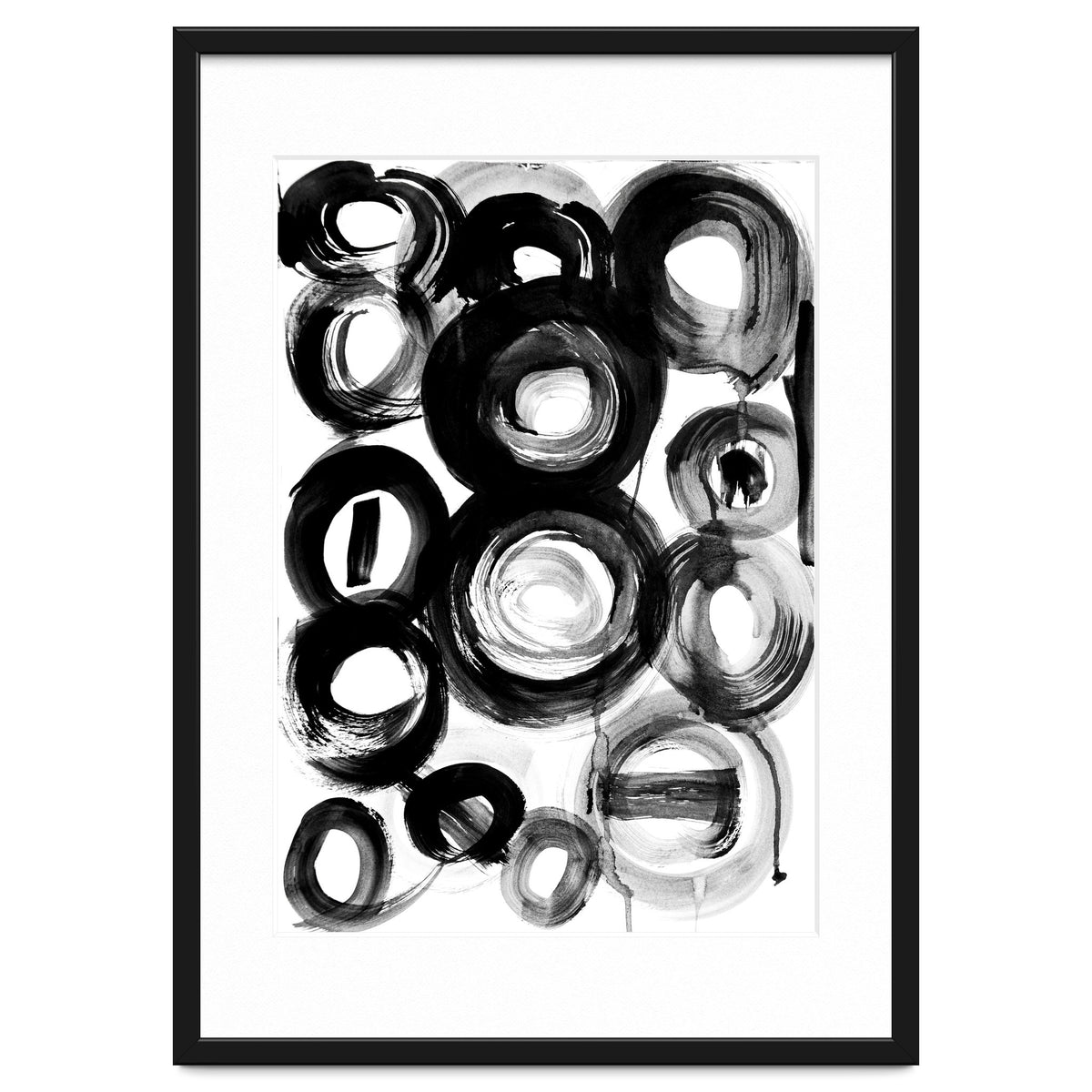 Black and White Ink Circles