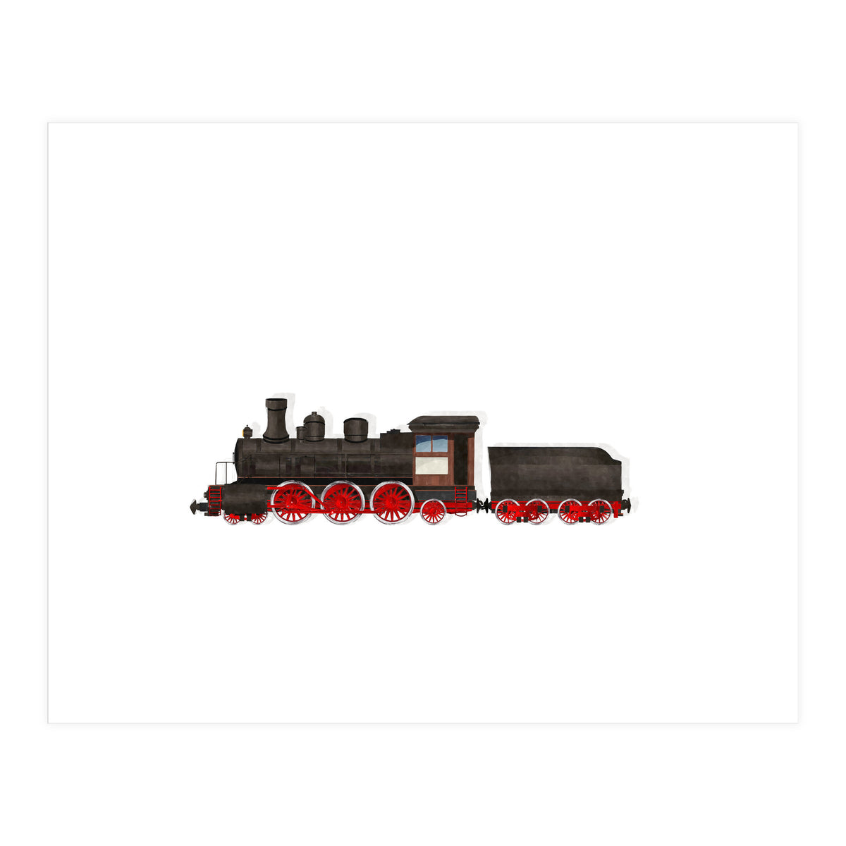 Watercolor Steam Train (Print Only)