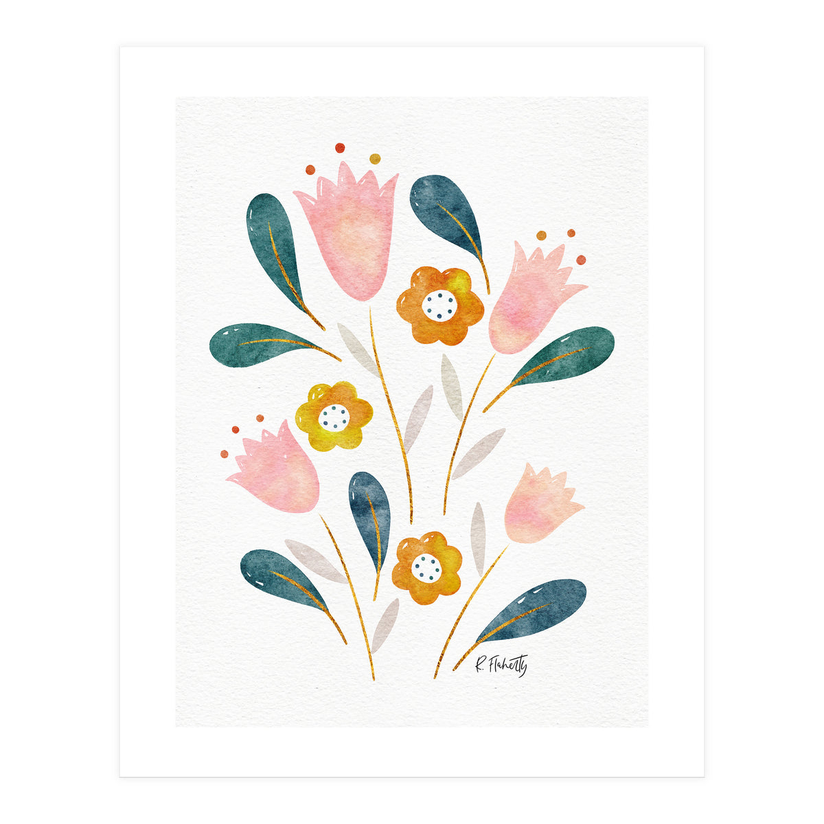 Watercolour Tulips (Print Only)
