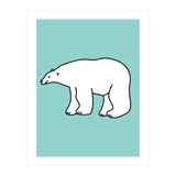 Polar Bear Pattern On a Mint Background (Print Only) thumbnail