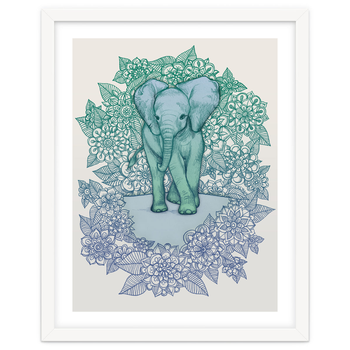 Emerald Elephant in the Lilac Evening