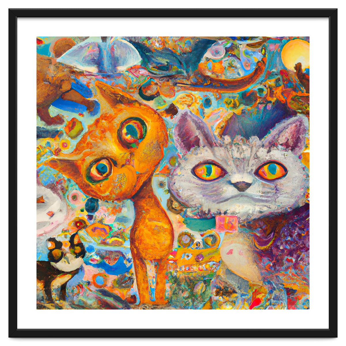 Chaotic and Colorful Fantasy Cat Collage 14