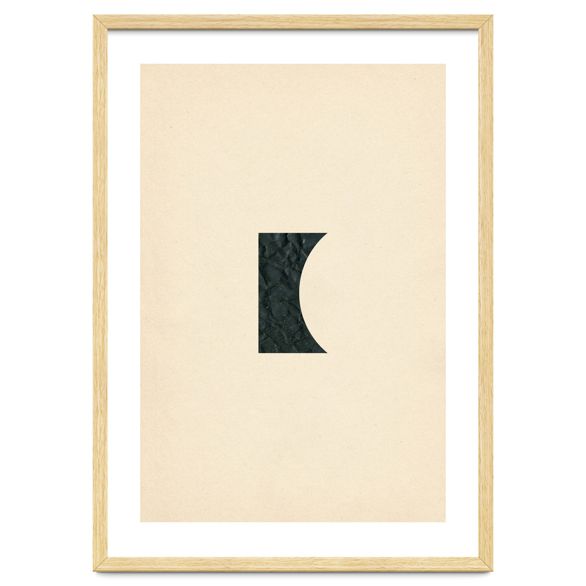 Cut black shape on beige