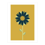 Scandinavian Folk Minimalist Flower Yellow Mustard (Print Only) thumbnail
