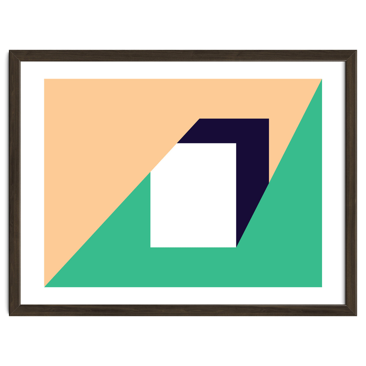 Geometric Shapes No. 61 - pink, green & dark blue