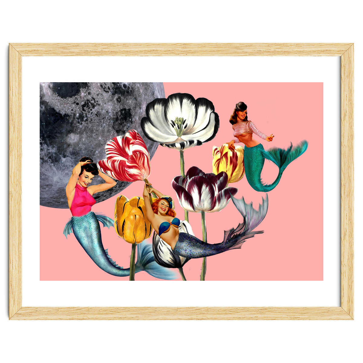 Mermaid Floral with moon