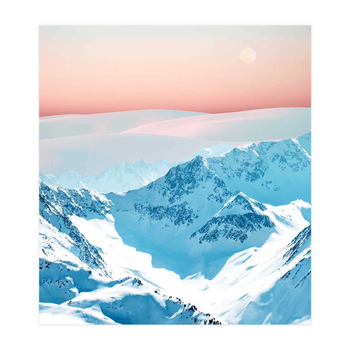 Snow & Blush Horizon (Print Only)