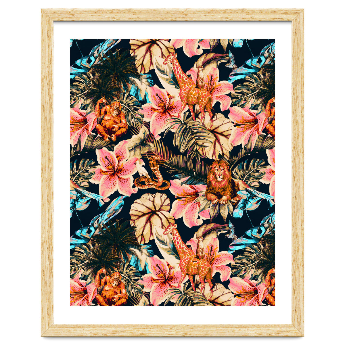 Wild animals in the dark of the jungle 02