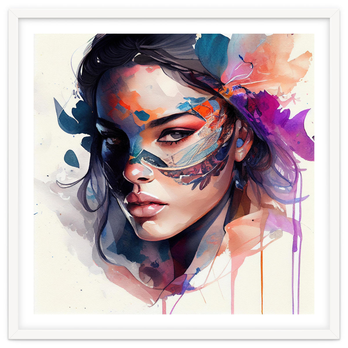 Watercolor Carnival Woman #8