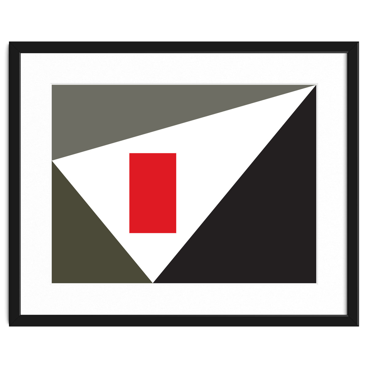 Geometric Shapes No. 86 - grey & red