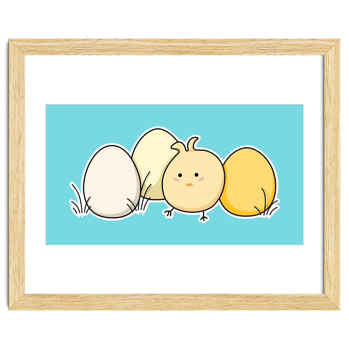 Kawaii Cute Chick And Eggs