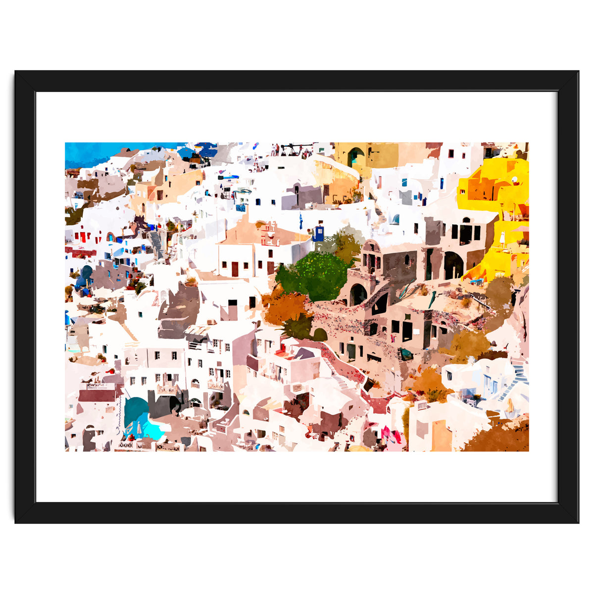 Travel Far Enough, You Meet Yourself Illustration, Spain Citiscape Architecture Painting, Buildings