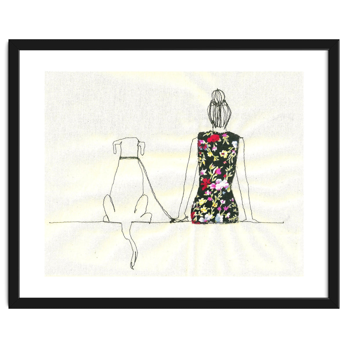 Girl And Dog Print