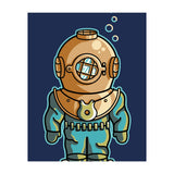 Cute Deep Sea Diver (Print Only) thumbnail