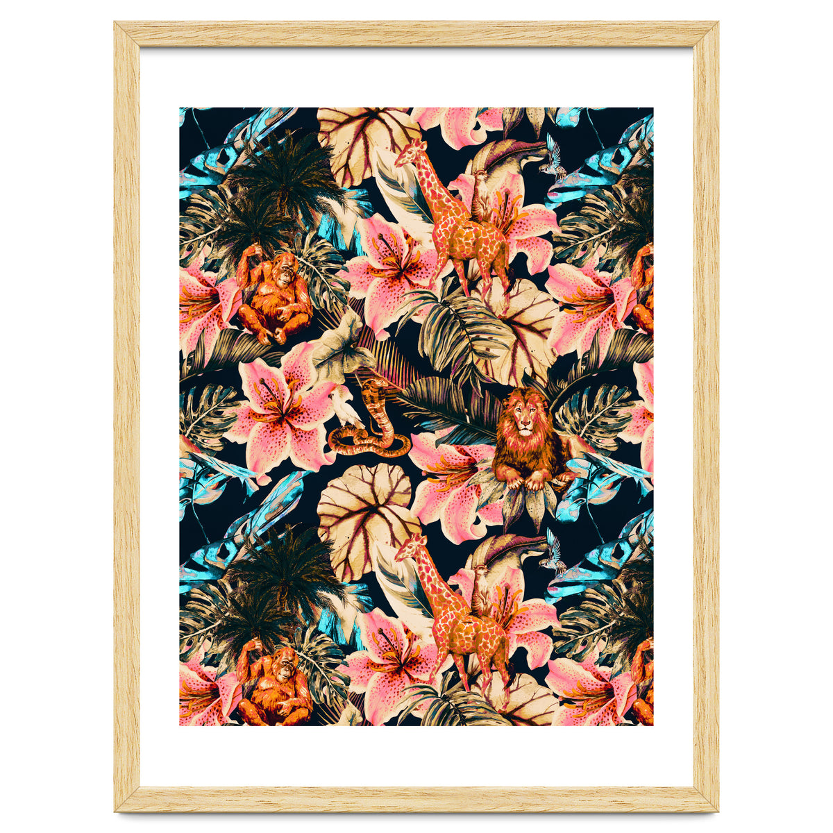 Wild animals in the dark of the jungle 02