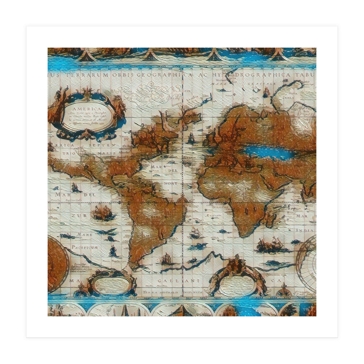 Vintage Mapa Mundi revisited (Print Only)