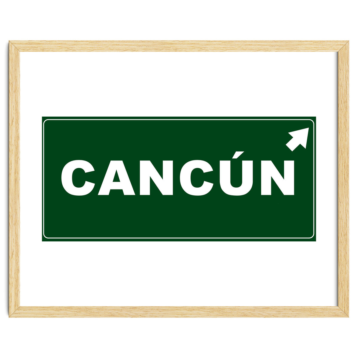 Let`s go to Cancun, Mexico! Green road sign