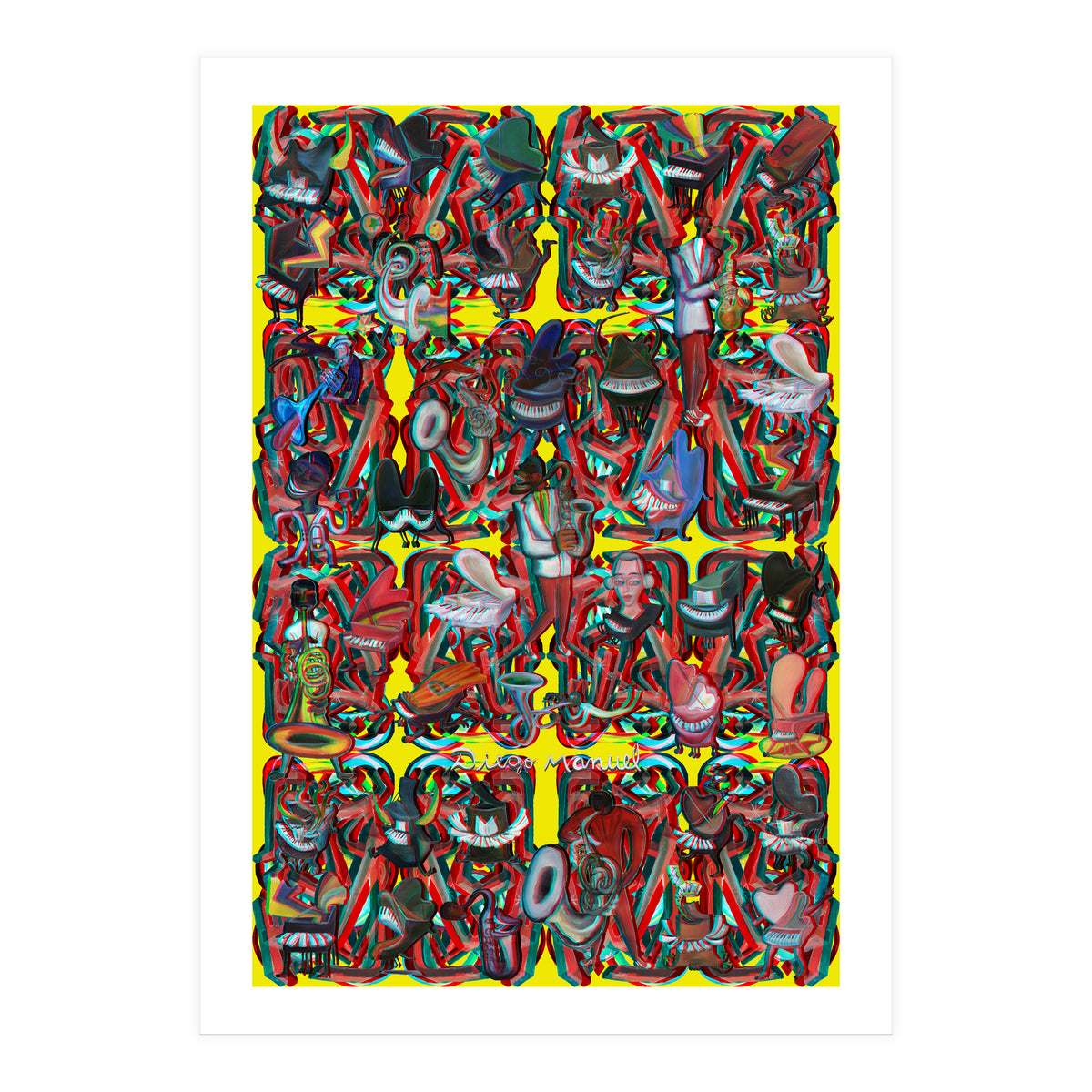 Formas 14 34 3d And Pianos 7 (Print Only)