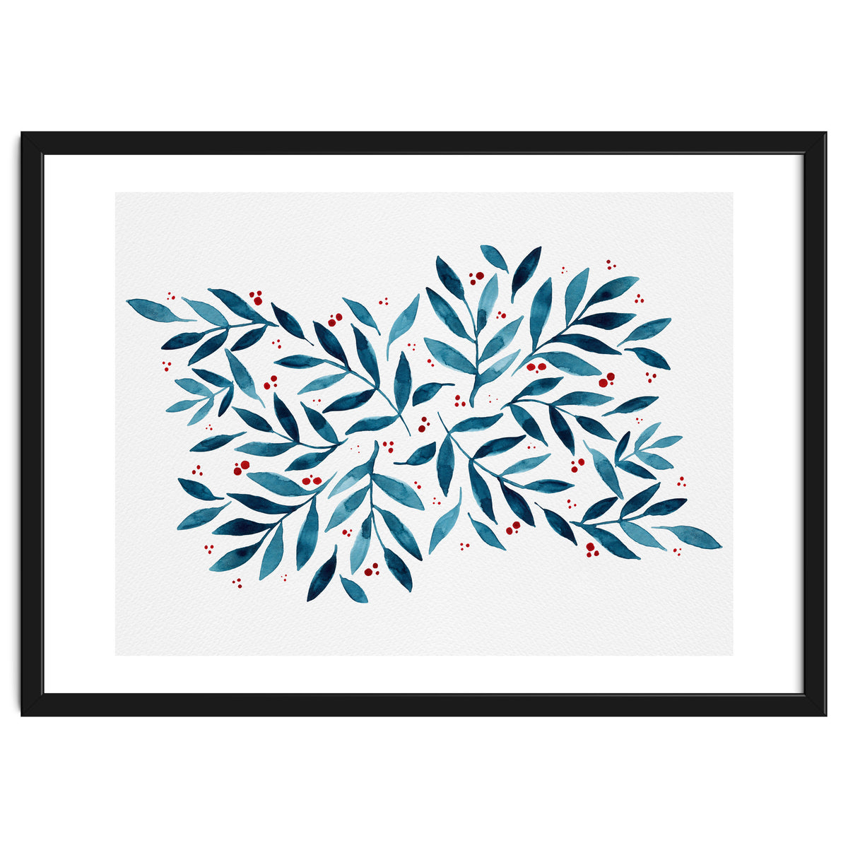 Teal Branches And Dots
