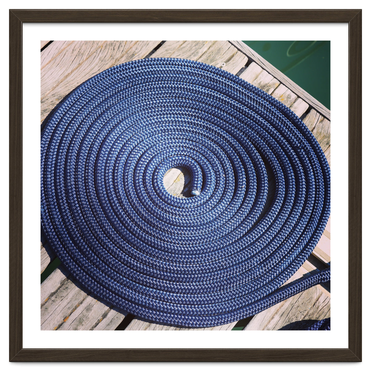 Blue rope coil