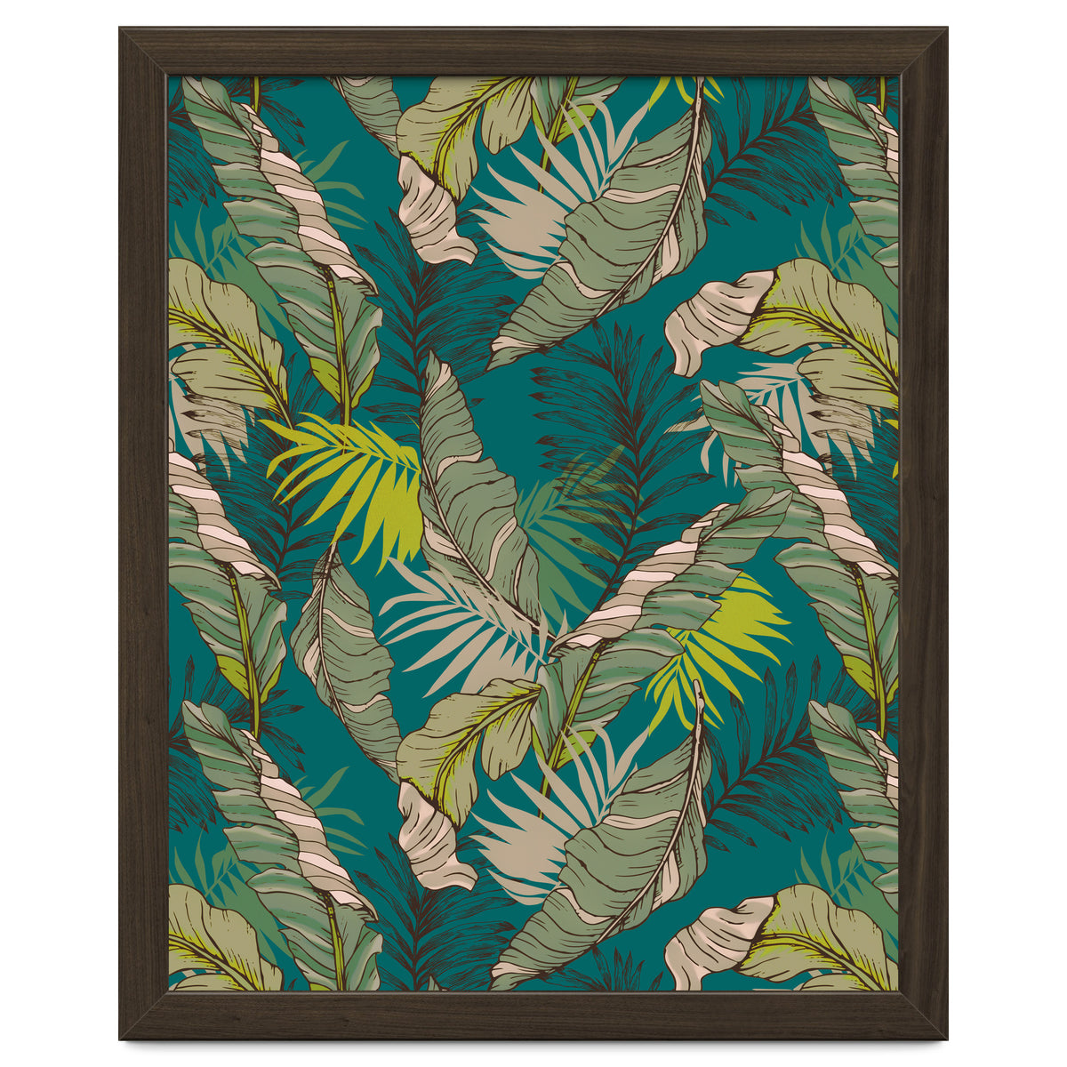 Drawing of wild tropical jungle