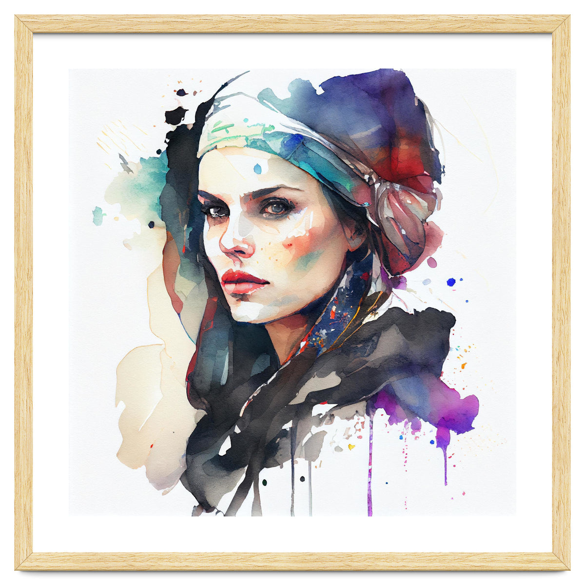 Watercolor Pirate Woman #5