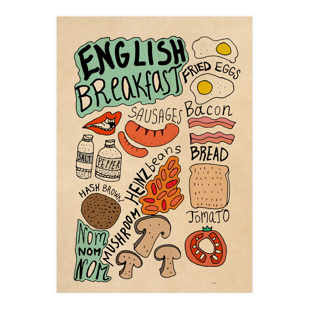 English Breakfast food recipe (Print Only)