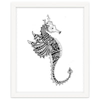Seahorse Dragon Zen Doodle