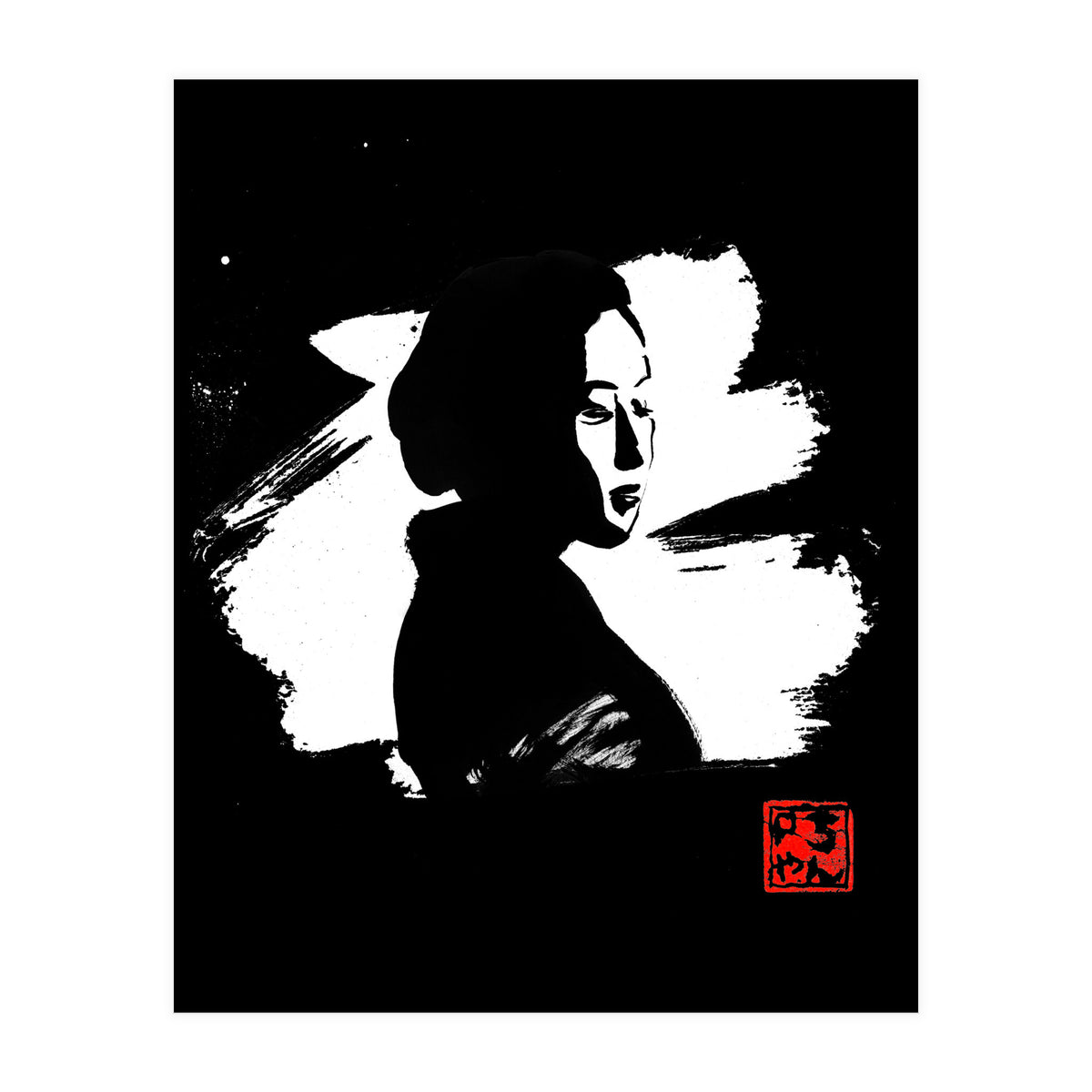 Black gesiha in white (Print Only)