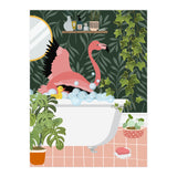 Flamingo Taking a Bubble Bath (Print Only) thumbnail