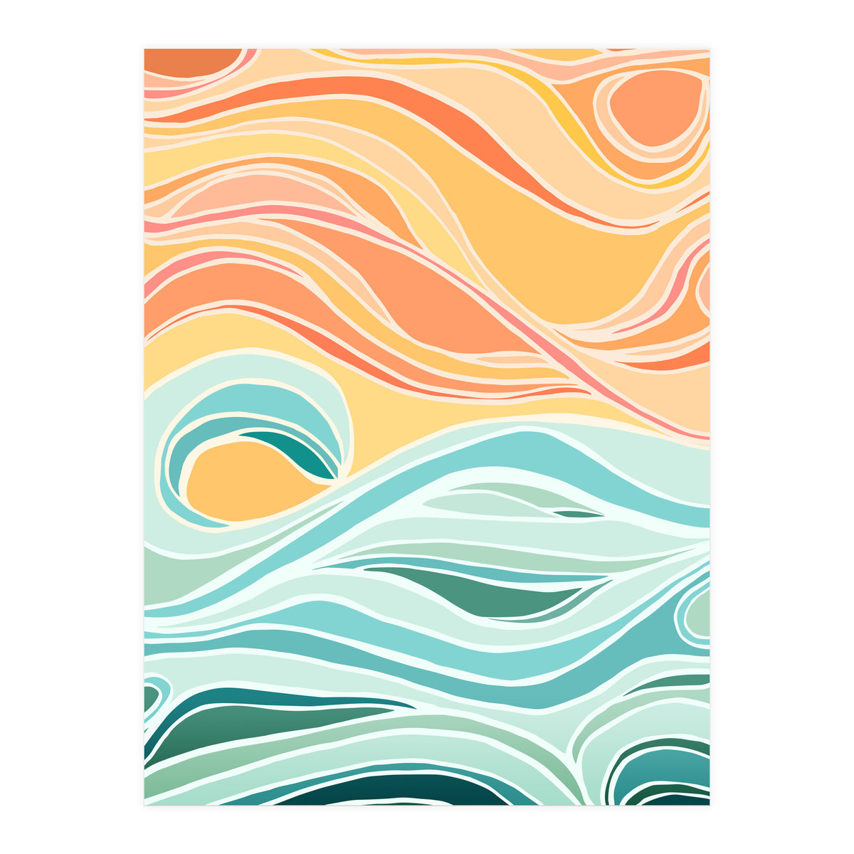 Sky And Sea Abstract (Print Only)