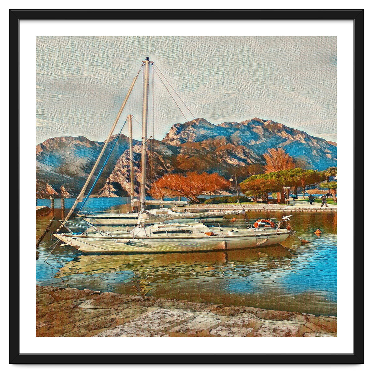 Art boats on Lake Garda, Italy.