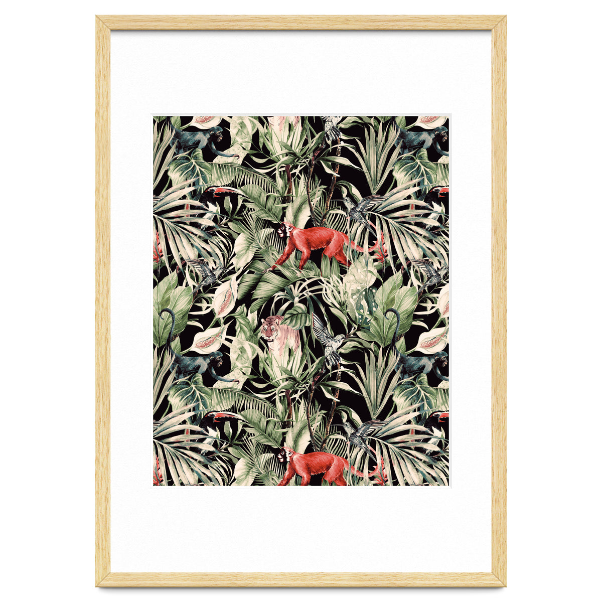 Animals In The Dark Of The Jungle