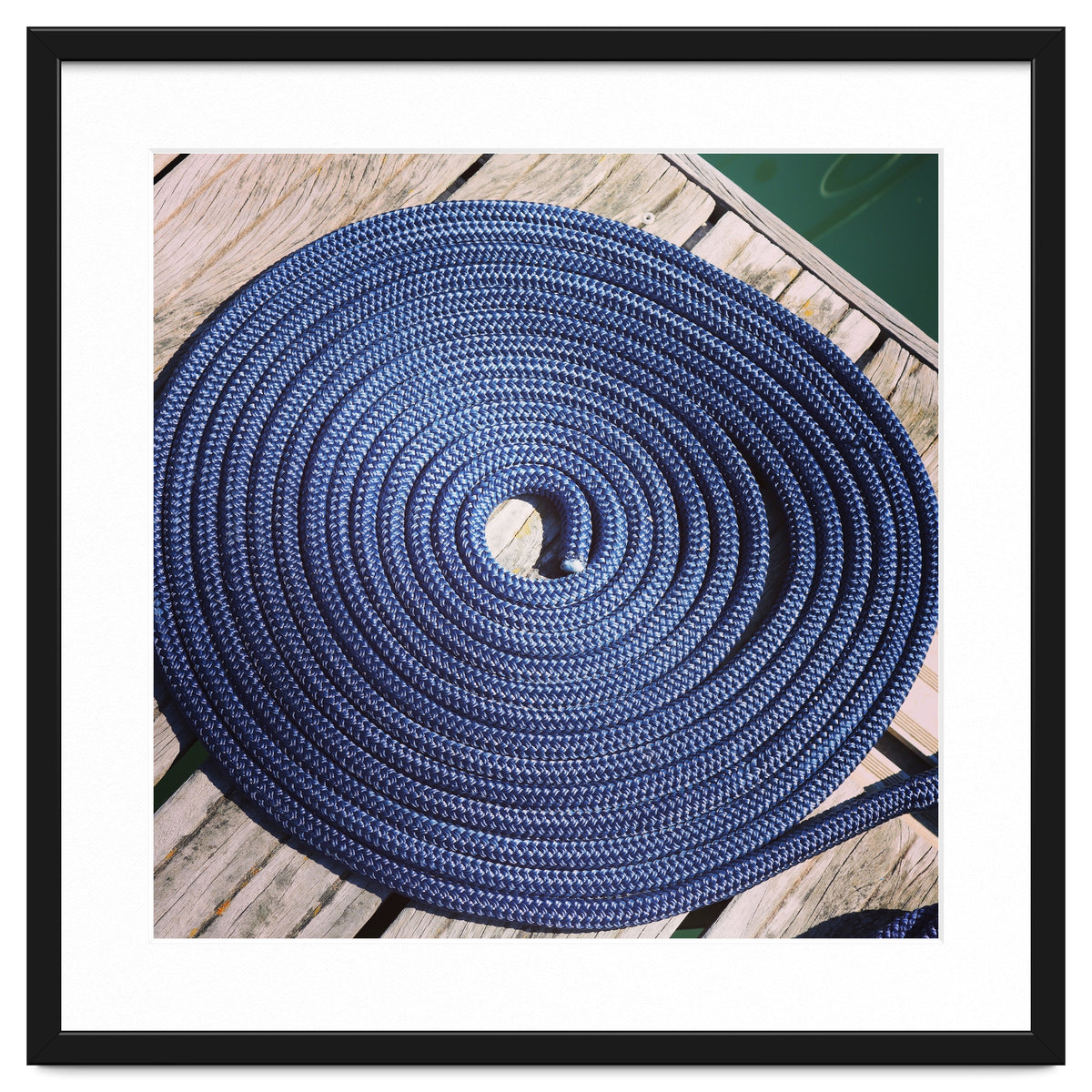 Blue rope coil