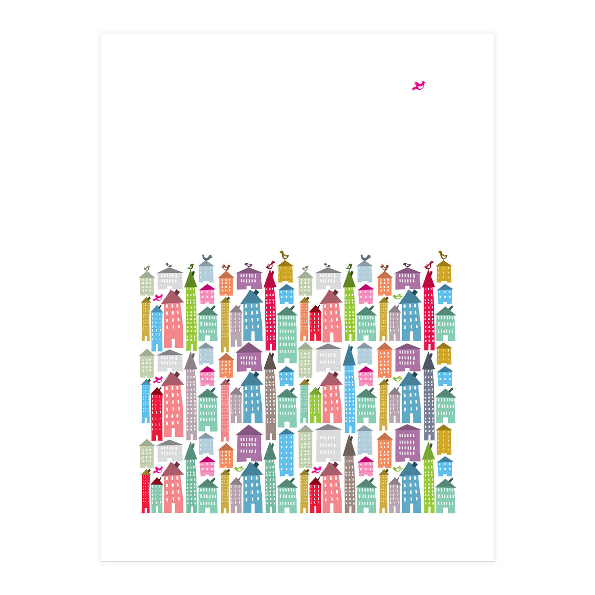 Houses And Birds (Print Only)