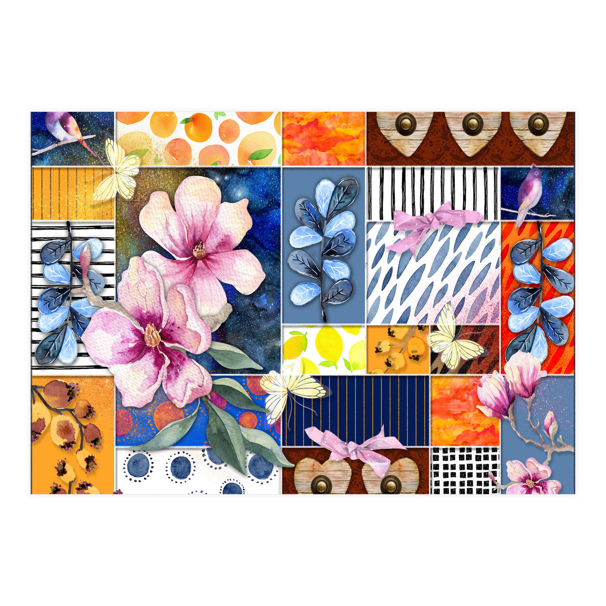 Romantic Floral Collage (Print Only)