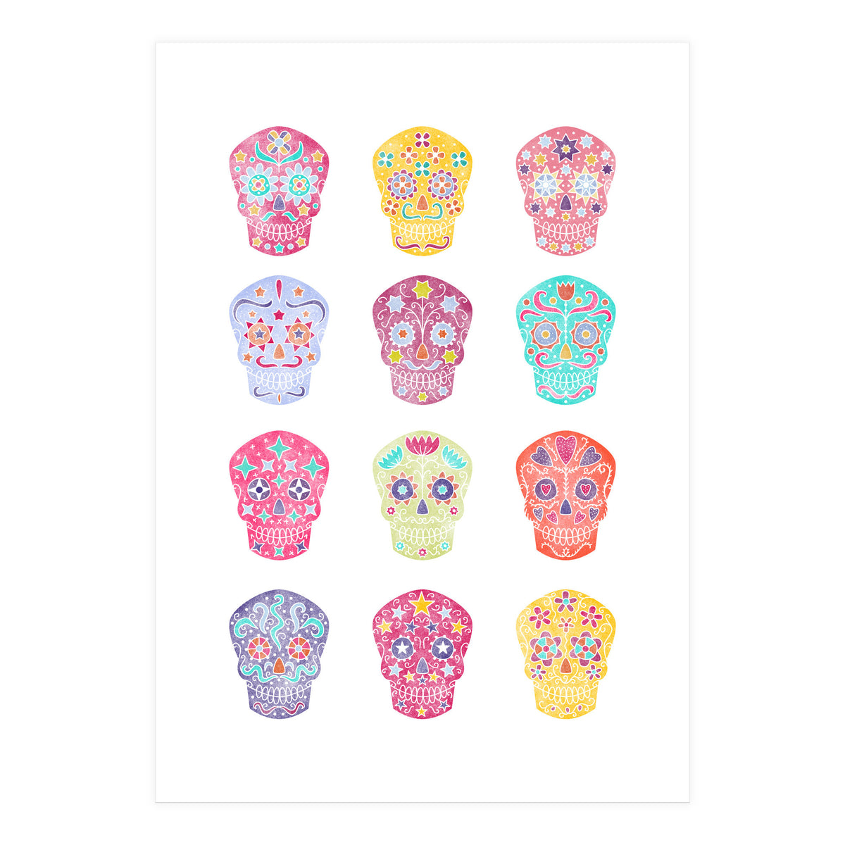 Watercolour Sugar Skulls (Print Only)