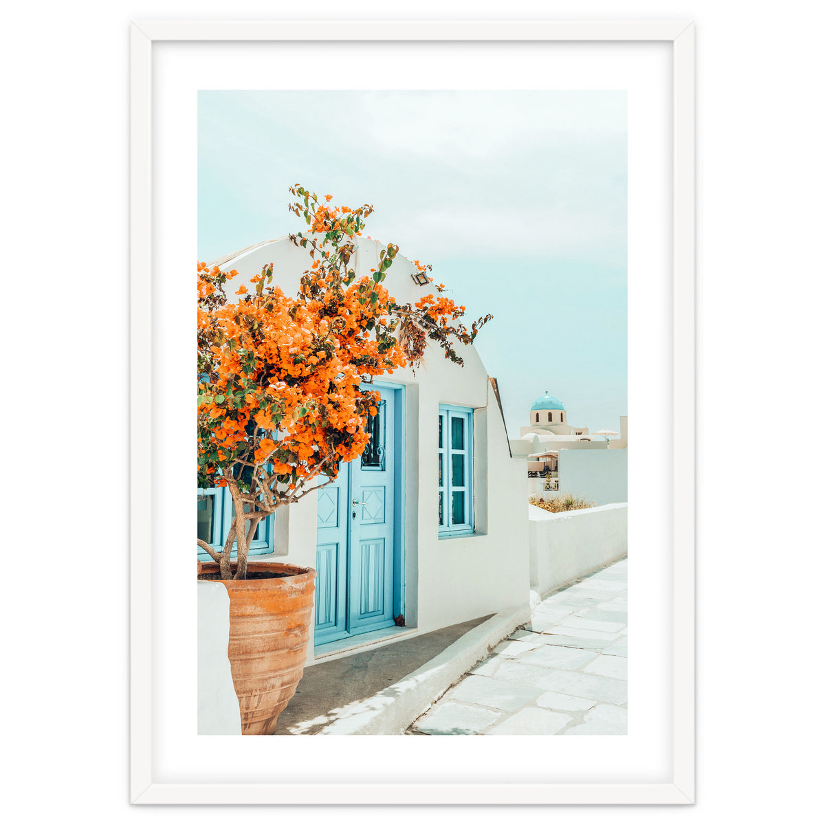 Greece Airbnb, Greece Photography Travel Digital Art, Scenic Landscape Architecture, White Building