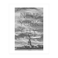 NYC Statue of Liberty | Text & Skyline (Print Only)