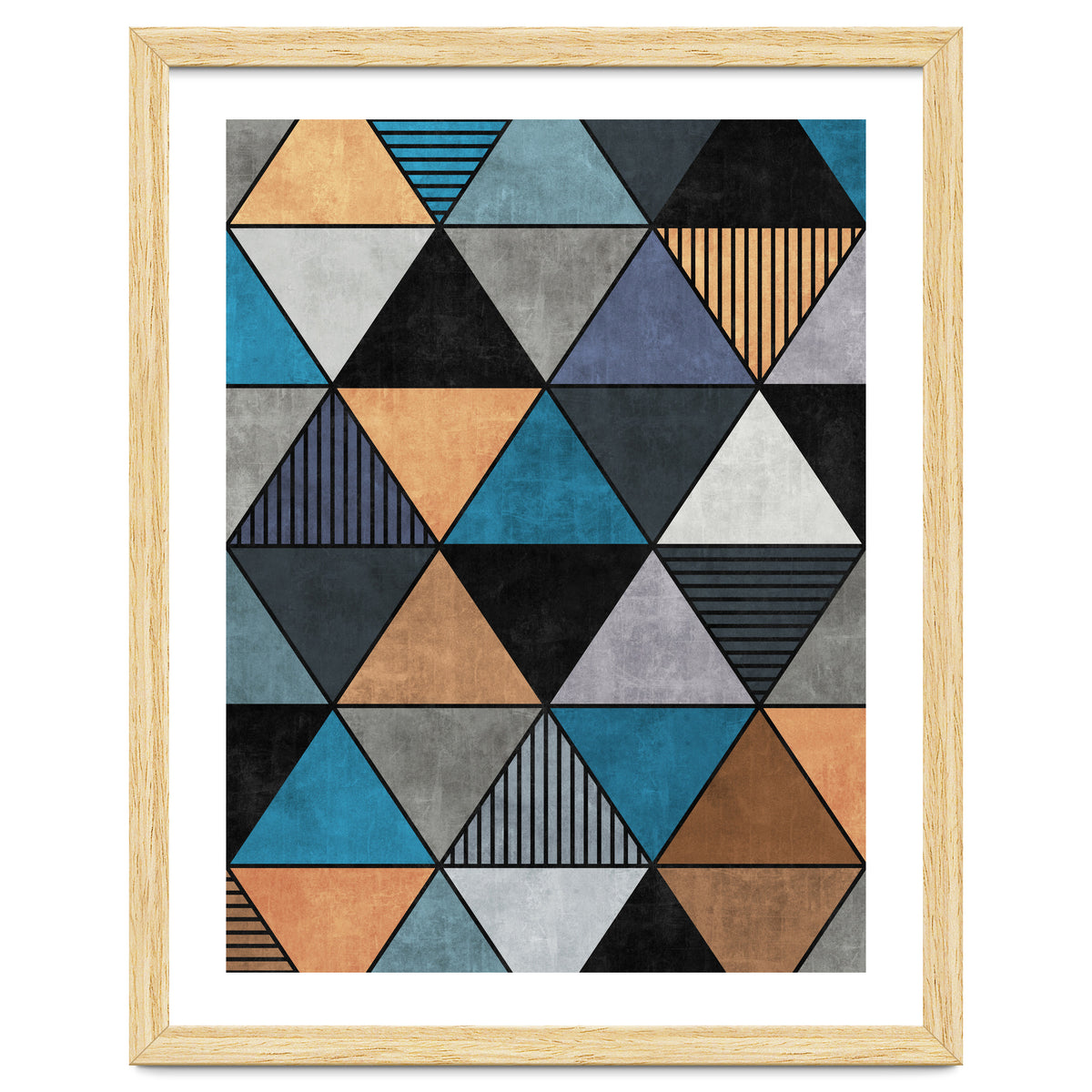 Colorful Concrete Triangles 2 - Blue, Grey, Brown