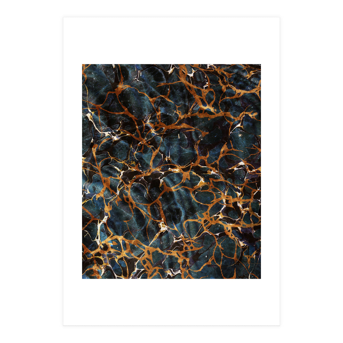 Ocean & Gold Marble (Print Only)