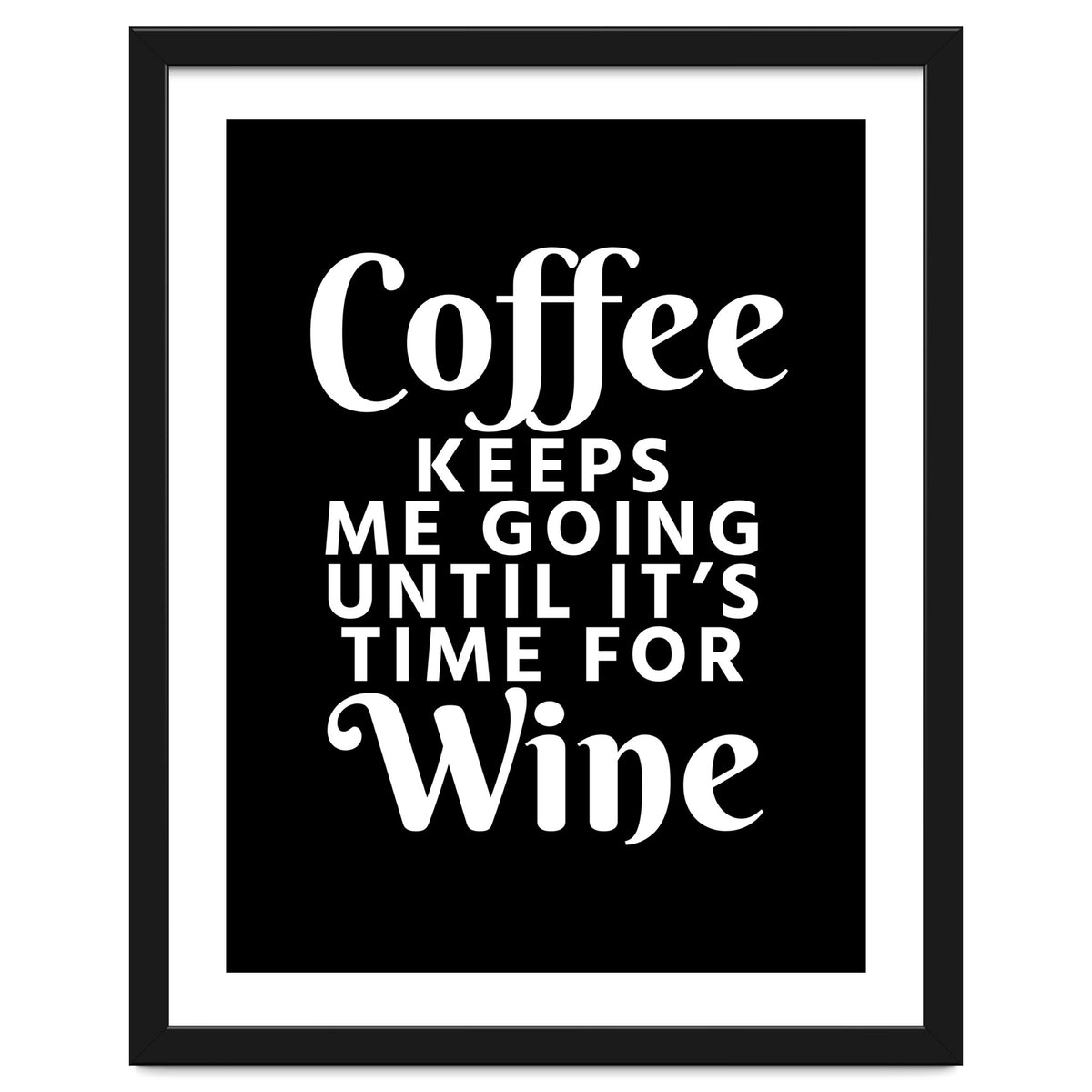 Coffee Keeps Me Going Until It's Time For Wine Black