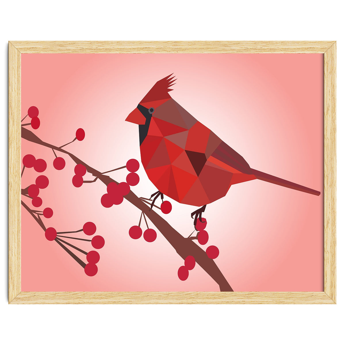 Northern Cardinal Bird Low Poly Art