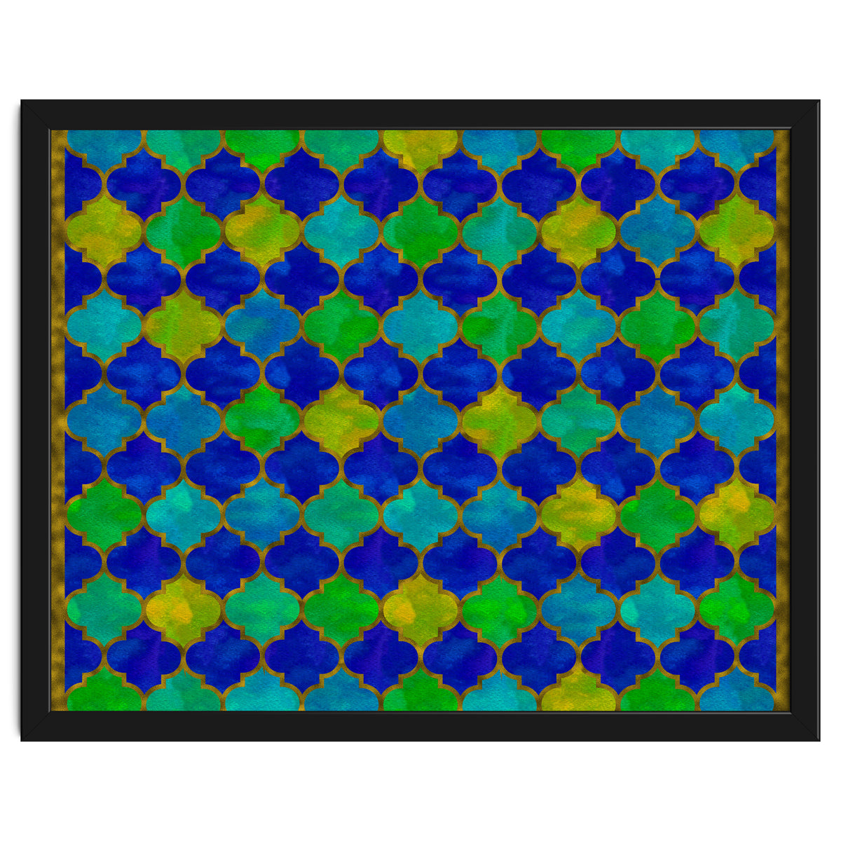 Ocean Breeze - Watercolor Moroccan Lattice
