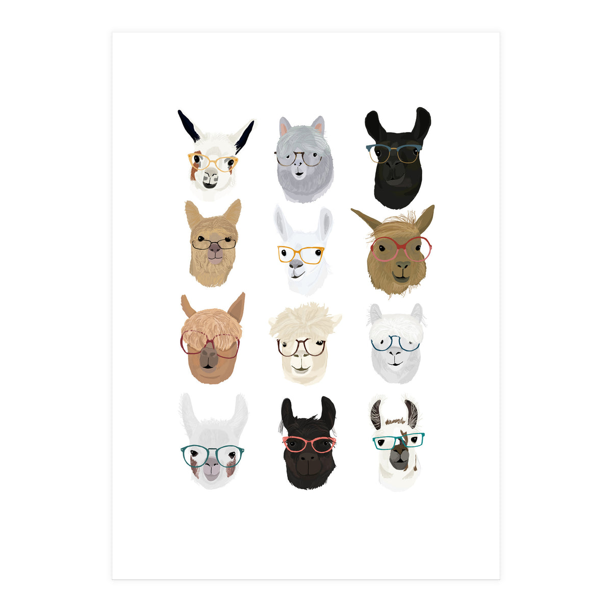 LLamas in Glasses (Print Only)