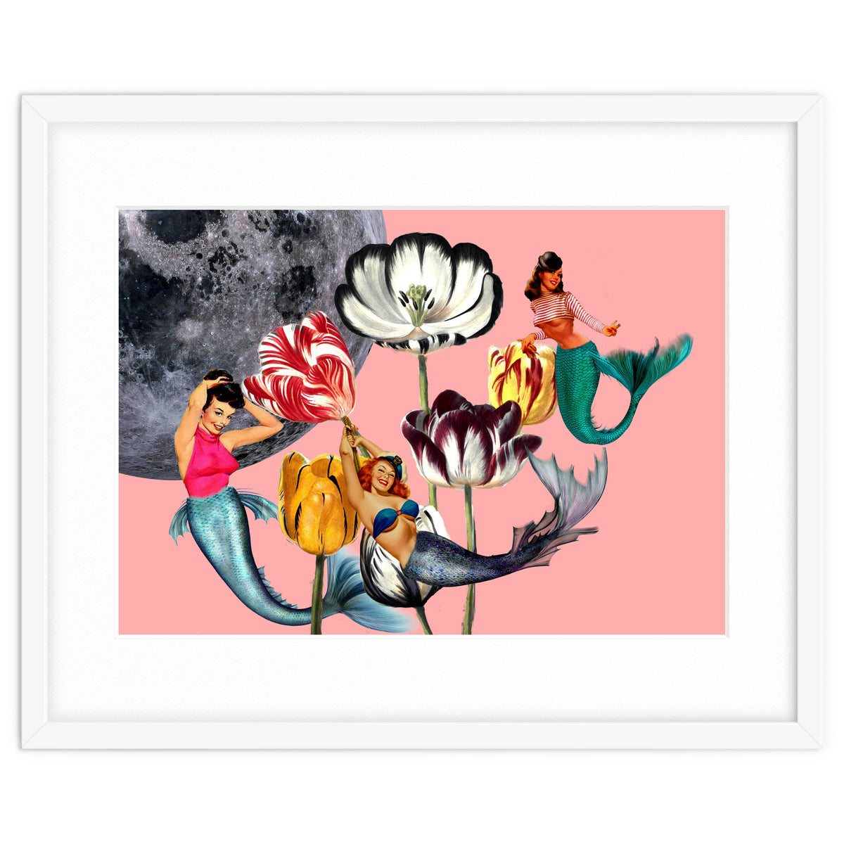 Mermaid Floral with moon